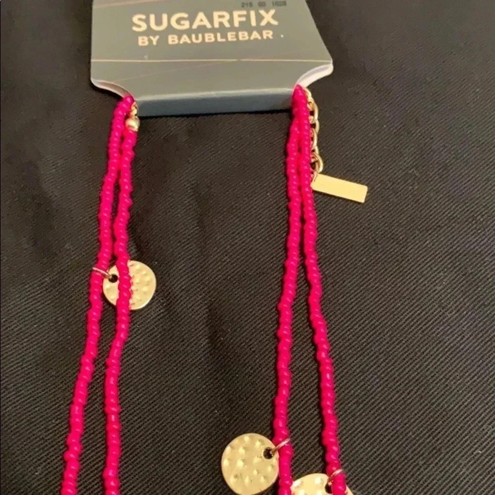 Sugarfix by Baublebar 14” Pink & Gold Necklace New - Picture 2 of 3